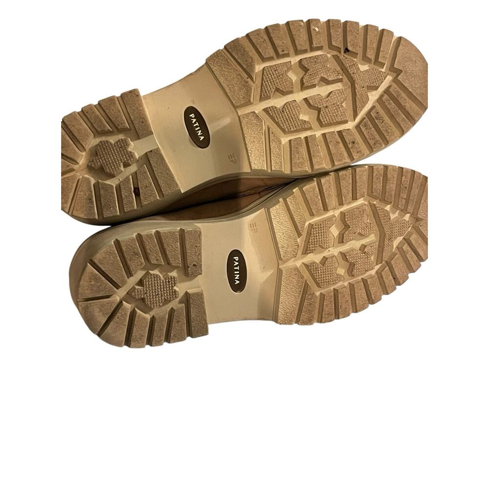 Patina Zoe Chunky Lug Loafers Platform •38.5/8.5• Taupe Beige Suede Portland - Picture 7 of 11